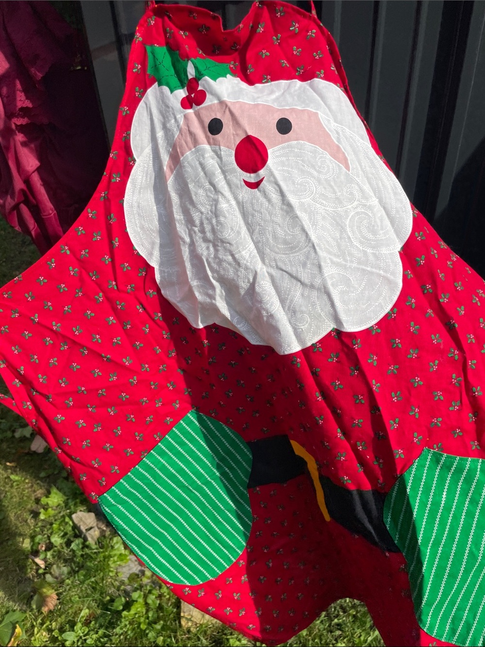 Red Santa  One-Piece Apron - Festive Holiday Design